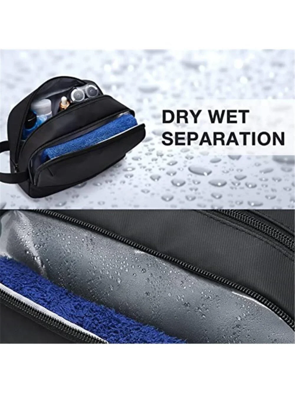 Mens Toiletry Bag Travel Shaving Dopp Kit Water Resistant Bathroom Organizer